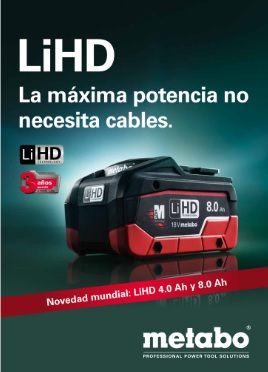 metabo LiHD máxima potencia no necesita cables