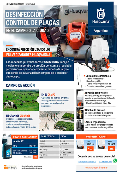 Husqvarna Aviso Pulverizadores